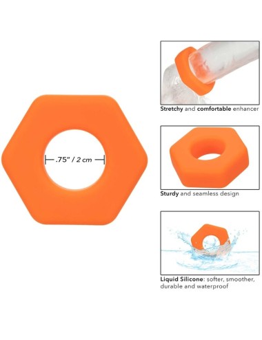 CALIFORNIA EXOTICS - ALPHA ANILLO PROLONG SEXGONO NARANJA