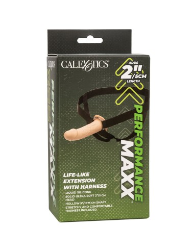 CALIFORNIA EXOTICS - PERFORMANCE MAXX EXTENSIÓN REALISTA CON ARNÉS PIEL CLARO
