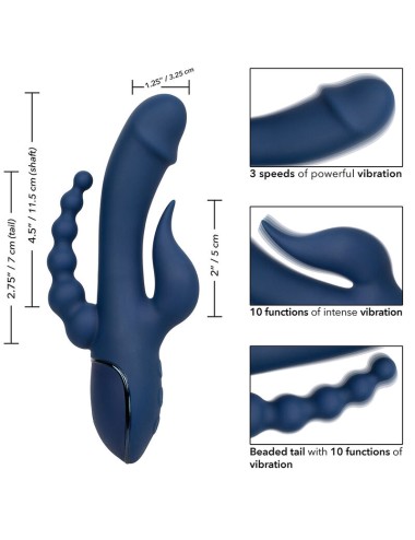 CALIFORNIA EXOTICS - VIBRADOR TRIPLE ORGASM AZUL