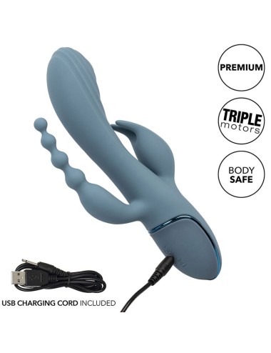 CALIFORNIA EXOTICS - VIBRADOR TRIPLE ÉXTASIS GRIS