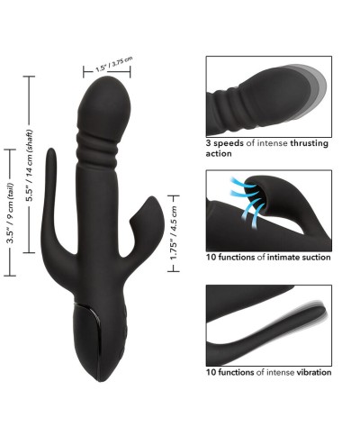 CALIFORNIA EXOTICS - VIBRADOR TRIPLE EUPHORIA NEGRO