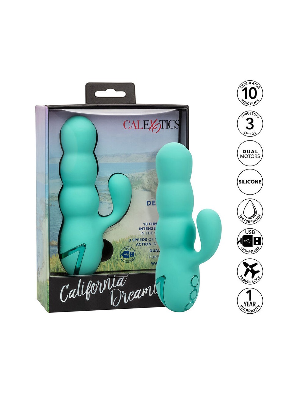 CALIFORNIA EXOTICS - DEL MAR DIVA VIBRADOR RABBIT VERDE AGUA BY CALIFORNIA DREAMING CALIFORNIA EXOTICS - DEL MAR DIVA VIBRADOR RABBIT VERDE AGUA BY CALIFORNIA DREAMING
