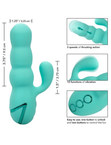 CALIFORNIA EXOTICS - DEL MAR DIVA VIBRADOR RABBIT VERDE AGUA BY CALIFORNIA DREAMING