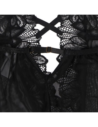 SUBBLIME - TEDDY CUELLO HALTER ESPALDA DESCUBIERTA ENCAJE NEGRO S/M