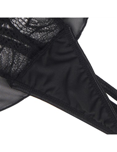 SUBBLIME - TEDDY CUELLO HALTER ESPALDA DESCUBIERTA ENCAJE NEGRO S/M