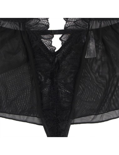 SUBBLIME - TEDDY CUELLO HALTER ESPALDA DESCUBIERTA ENCAJE NEGRO S/M