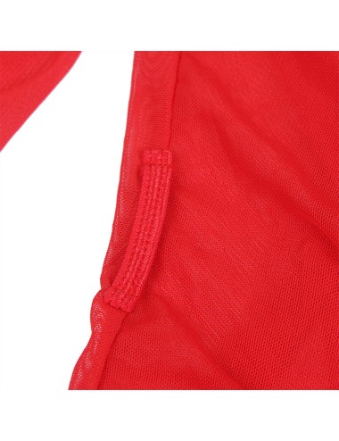 SUBBLIME - BATA TELA TRANSPARENTE DETALLE ENCAJE ROJO S/M
