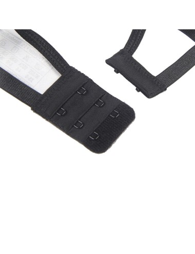 SUBBLIME - SET DE 3 PIEZAS SUJETADOR + TANGA + LIGA ENCAJE NEGRO L/XL