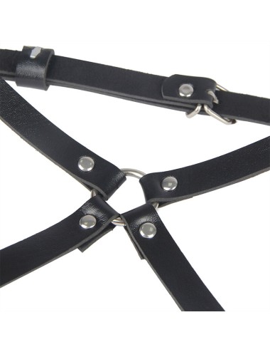 SUBBLIME - ARNÉS CINTURA Y PIERNAS CUERO NEGRO TALLA ÚNICA
