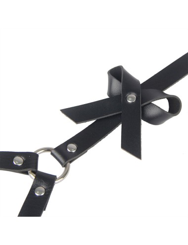 SUBBLIME - ARNÉS CINTURA Y PIERNAS CUERO NEGRO TALLA ÚNICA