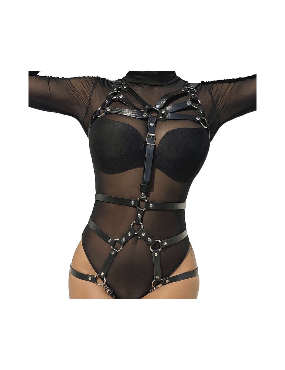 SUBBLIME - ARNÉS DE CUERPO CORREAS AJUSTABLE CUERO NEGRO TALLA ÚNICA SUBBLIME - ARNÉS DE CUERPO CORREAS AJUSTABLE CUERO NEGRO TALLA ÚNICA