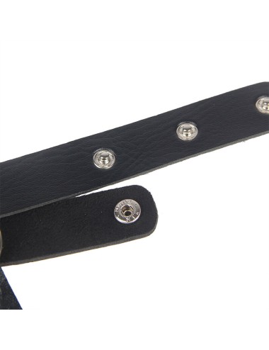 SUBBLIME - ARNÉS DE PECHO CADENAS CUERO NEGRO TALLA ÚNICA