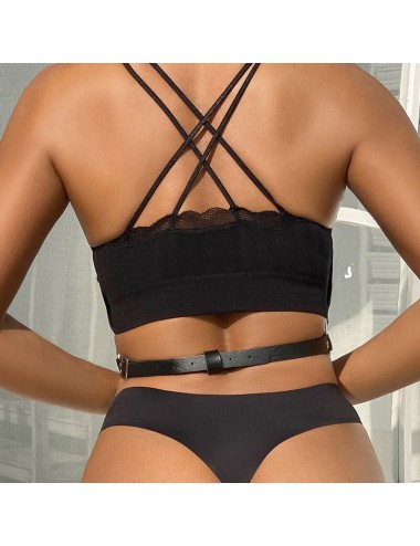 SUBBLIME - ARNÉS DE PECHO CADENAS CUERO NEGRO TALLA ÚNICA