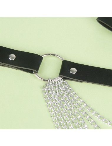 SUBBLIME - CINTURON DE CADENAS CUERO NEGRO TALLA ÚNICA