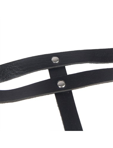 SUBBLIME - CINTURON DE CADENAS ANILLAS CUERO NEGRO TALLA ÚNICA