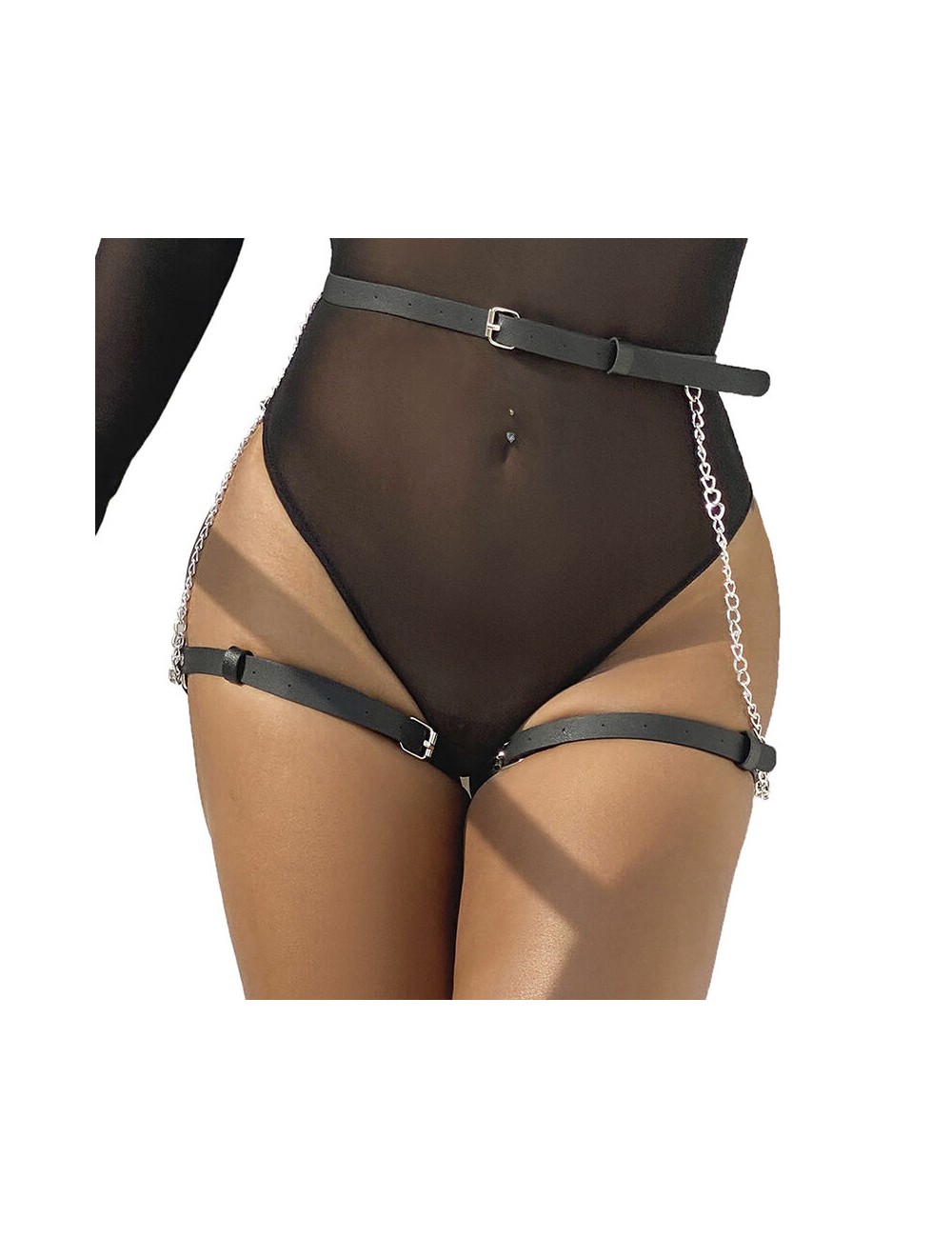 SUBBLIME - ARNÉS FORMA CINTURON CUERO NEGRO TALLA ÚNICA