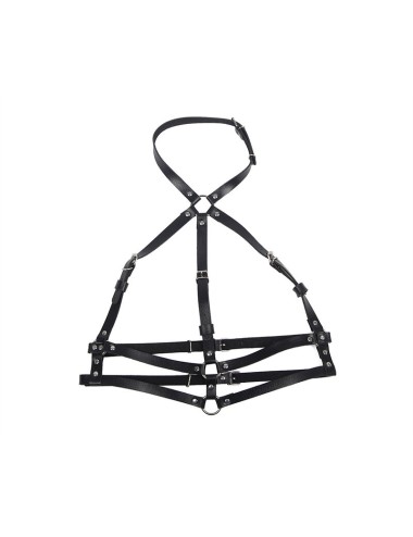 SUBBLIME - ARNÉS DE PECHO ANILLAS DE CUERO NEGRO TALLA ÚNICA