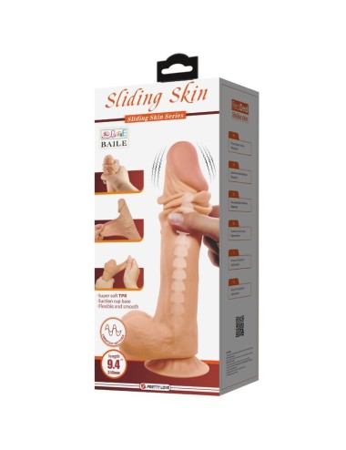 PRETTY LOVE - SLIDING SKIN SERIES DILDO REALÍSTICO CON VENTOSA PIEL DESLIZANTE NATURAL 24 CM