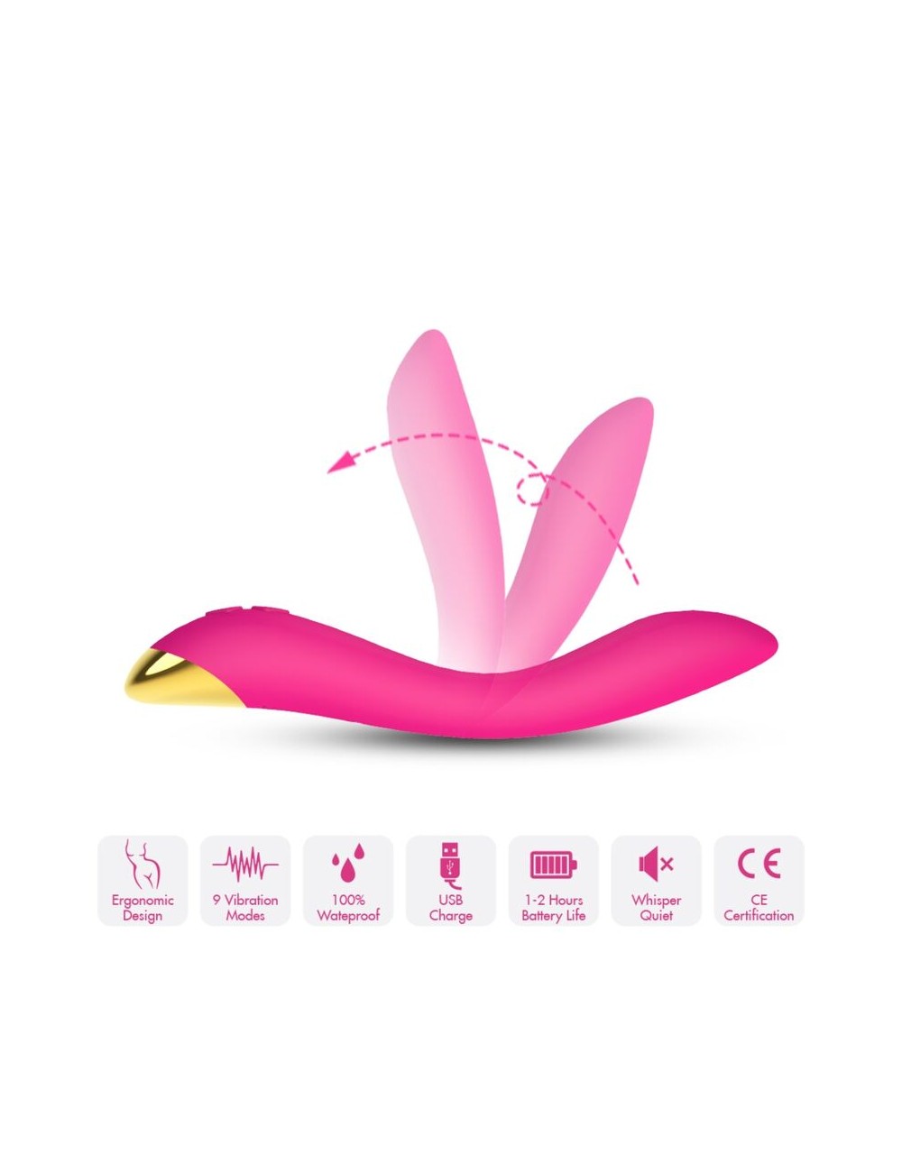 ARMONY - FLAMINGO VIBRADOR MULTIPOSICION FUCSIA