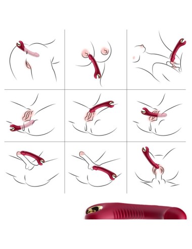 ARMONY - PRINCE DILDO VIBRADOR & ROTADOR ROJO
