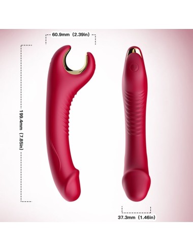ARMONY - PRINCE DILDO VIBRADOR & ROTADOR ROJO