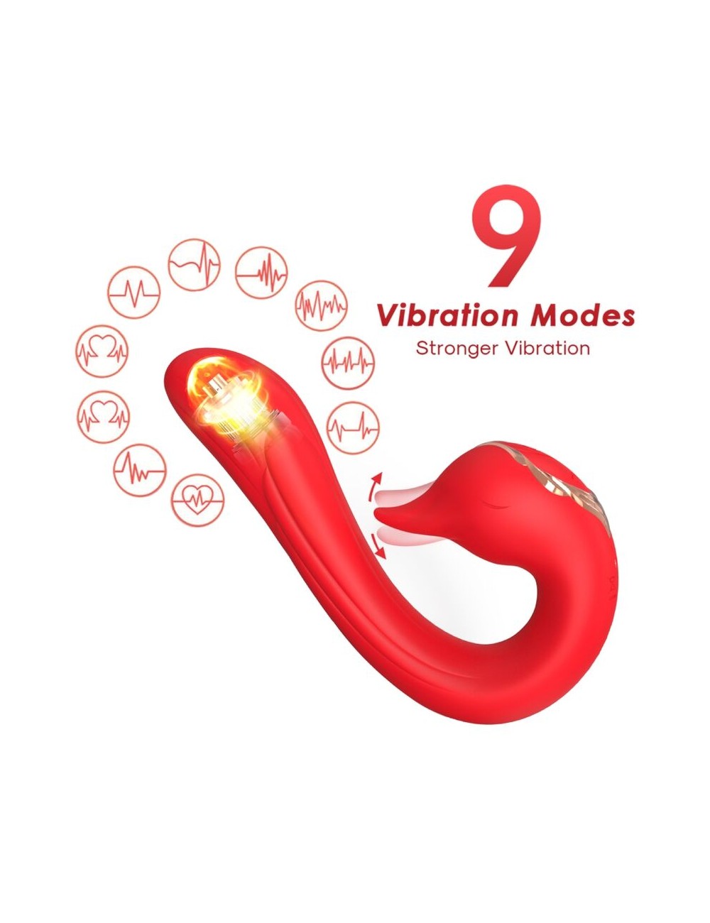 ARMONY - DELFIN VIBRADOR MULTIPOSICION & EFECTO CALOR ROJO