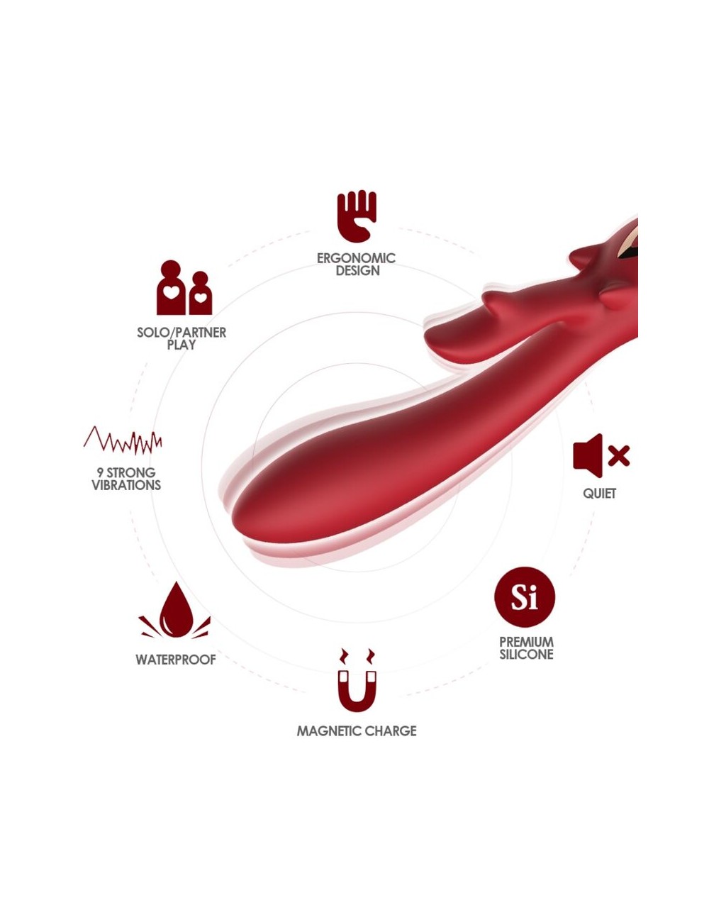 ARMONY - ELK VIBRADOR RABBIT CURVO RED