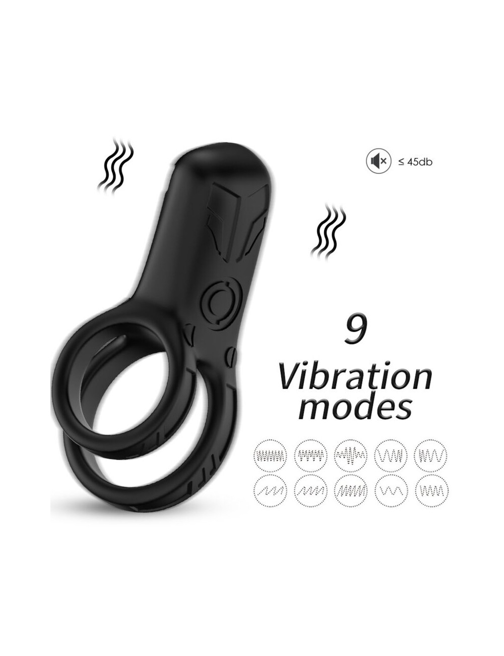 ARMONY - DOBLE ANILLO VIBRADOR NEGRO