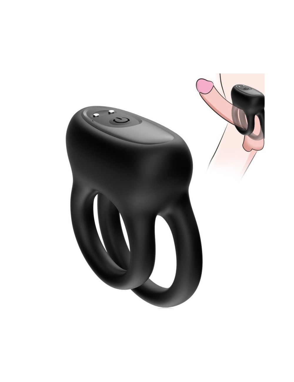 ARMONY - DOBLE ANILLO VIBRADOR NEGRO