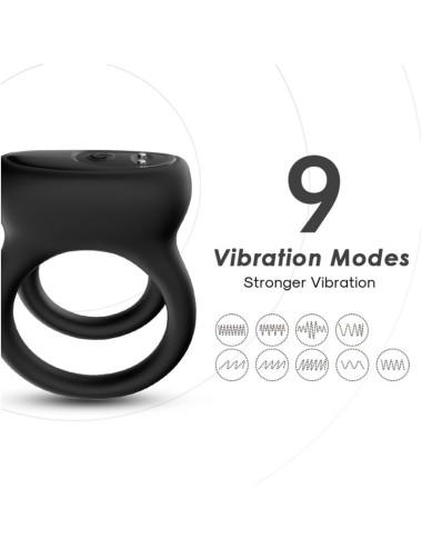 ARMONY - DOBLE ANILLO VIBRADOR NEGRO