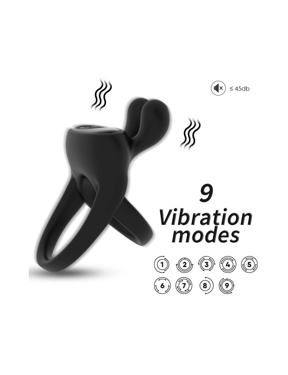 ARMONY - ANILLO VIBRADOR RABBIT NEGRO