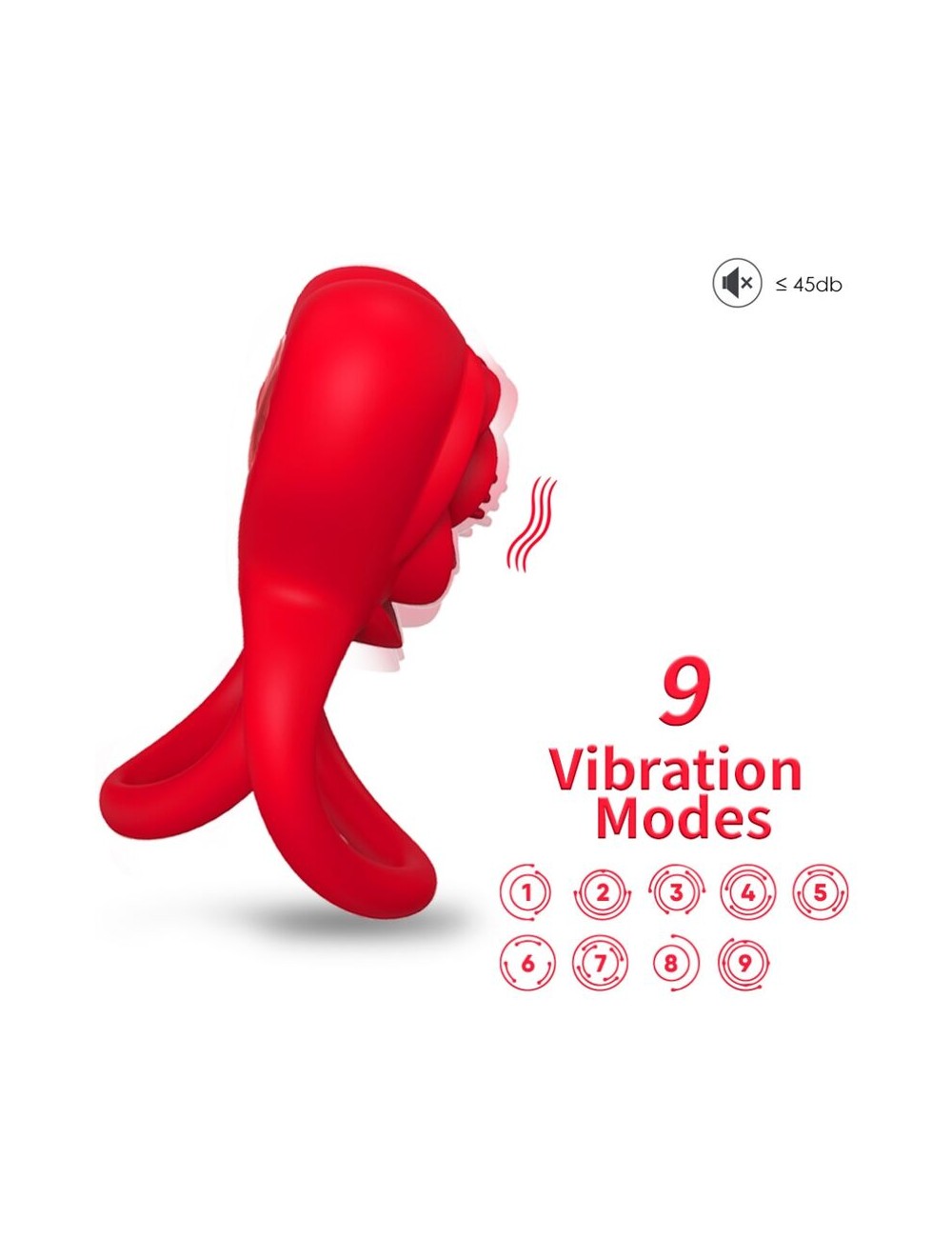 ARMONY - ANILLO VIBRADOR CORAZÓN ROJO