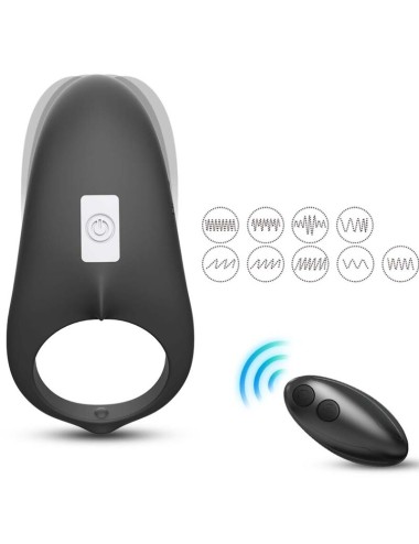 ARMONY - SHARK ANILLO VIBRADOR PAREJAS CONTROL REMOTO NEGRO