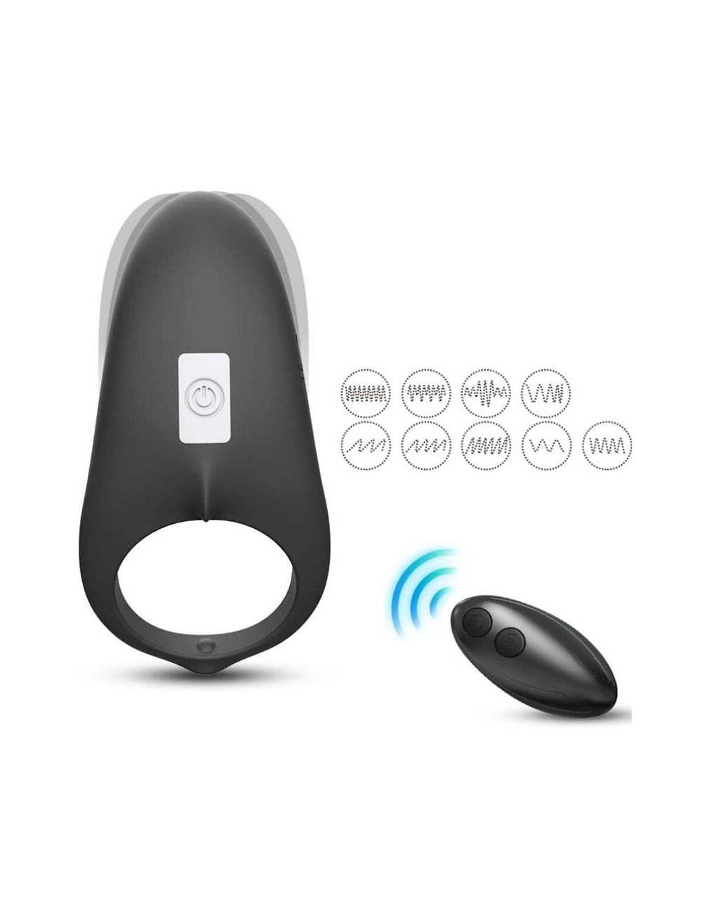 ARMONY - SHARK ANILLO VIBRADOR PAREJAS CONTROL REMOTO NEGRO