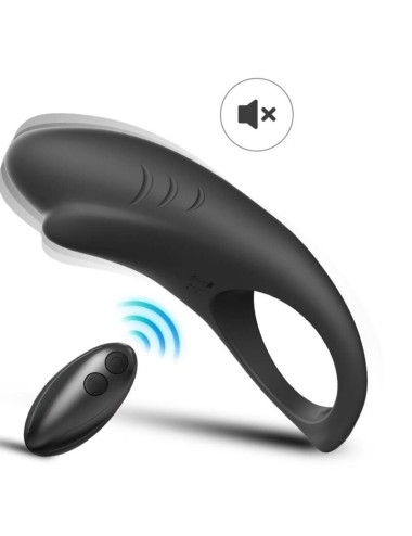 ARMONY - SHARK ANILLO VIBRADOR PAREJAS CONTROL REMOTO NEGRO