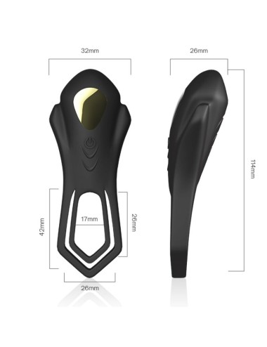 ARMONY - ROADSTER ANILLO VIBRADOR DOBLE CONTROL REMOTO NEGRO