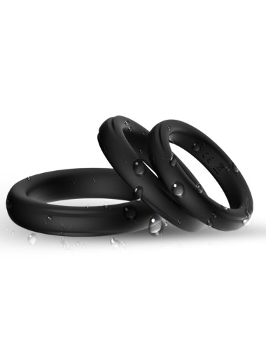 ARMONY - TRIPLE ANILLO SILICONA NEGRO