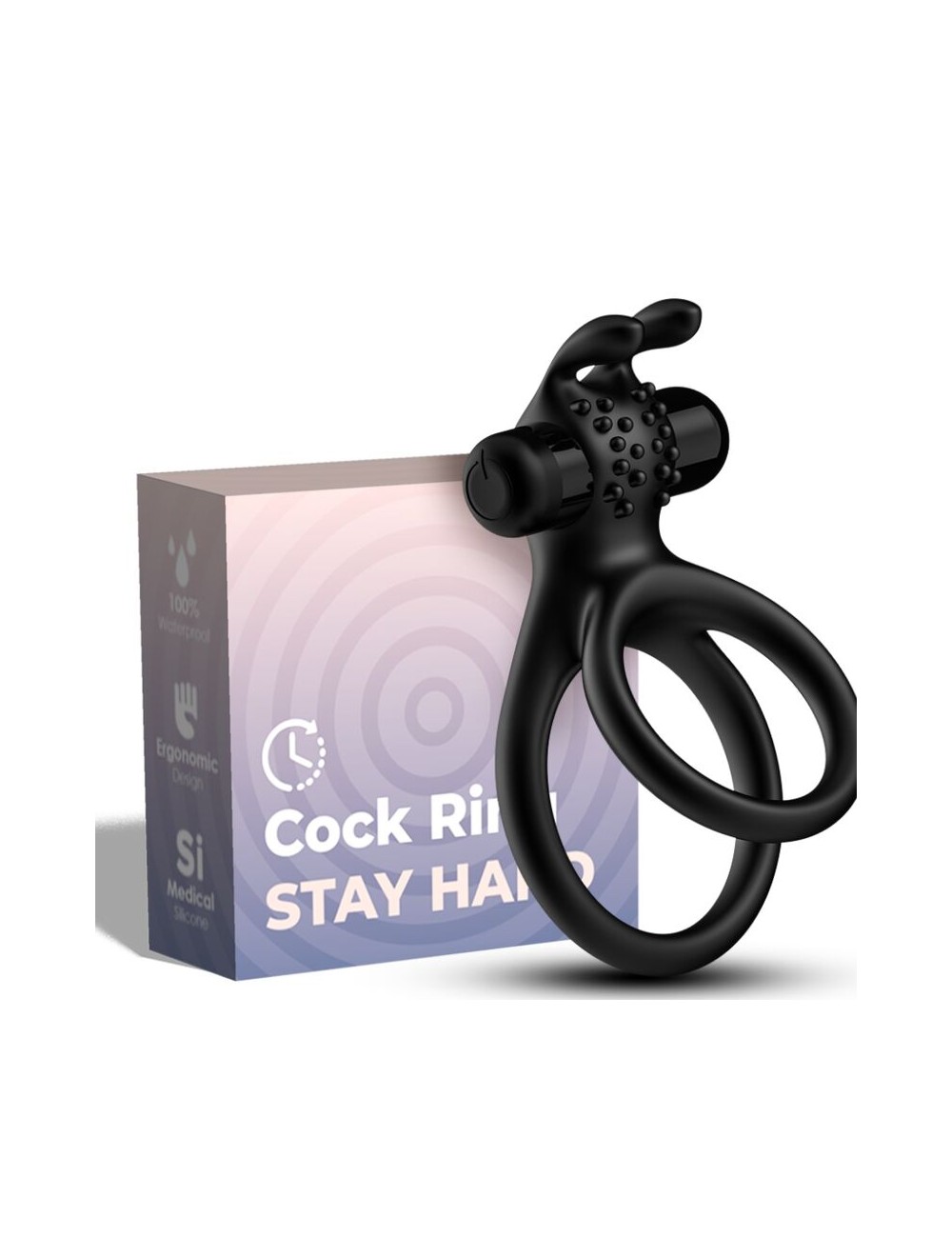 ARMONY - TRAVELER ANILLO DOBLE VIBRADOR PAREJA RABBIT NEGRO