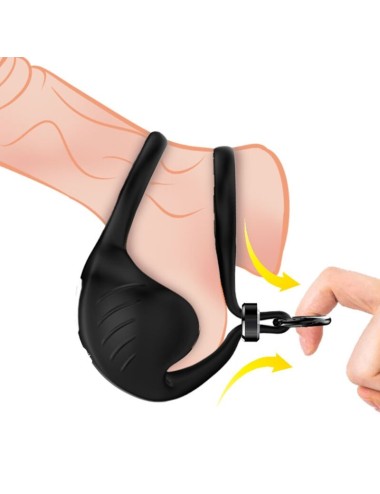 ARMONY - MANTA ANILLO VIBRADOR TESTICULOS NEGRO