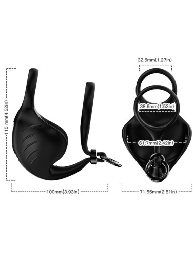 ARMONY - MANTA ANILLO VIBRADOR TESTICULOS CONTROL REMOTO NEGRO