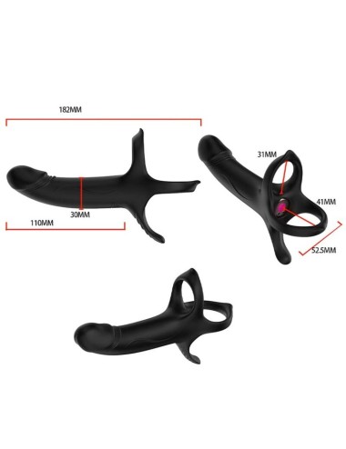 ARMONY - DILDO CON ANILLO & VIBRADOR CONTROL REMOTO NEGRO