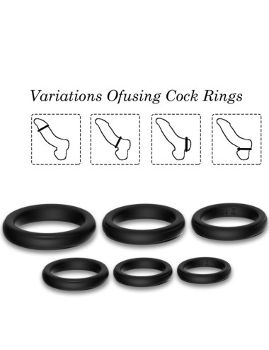 ARMONY - LOCK ANILLOS SILICONA NEGRO