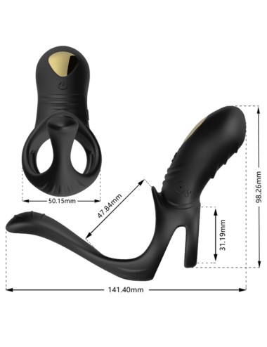 ARMONY - JOY JUMPER ANILLO VIBRADOR PAREJAS & PLUG ANAL CONTROL REMOTO NEGRO