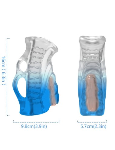 ARMONY - MASTURBATOR DEDAL & VIBRADOR AZUL DEGRADADO
