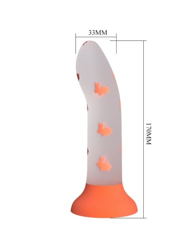 PRETTY LOVE - MAGICAL NIGHTFALL DILDO SIN VIBRACIÓN LUMINOSO NARANJA