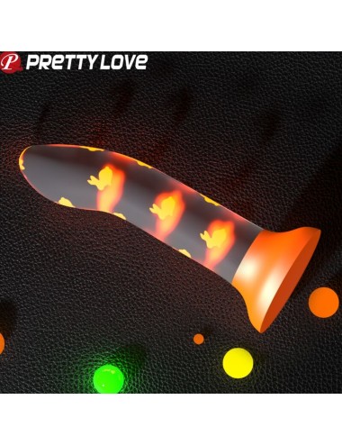 PRETTY LOVE - MAGICAL NIGHTFALL DILDO SIN VIBRACIÓN LUMINOSO NARANJA