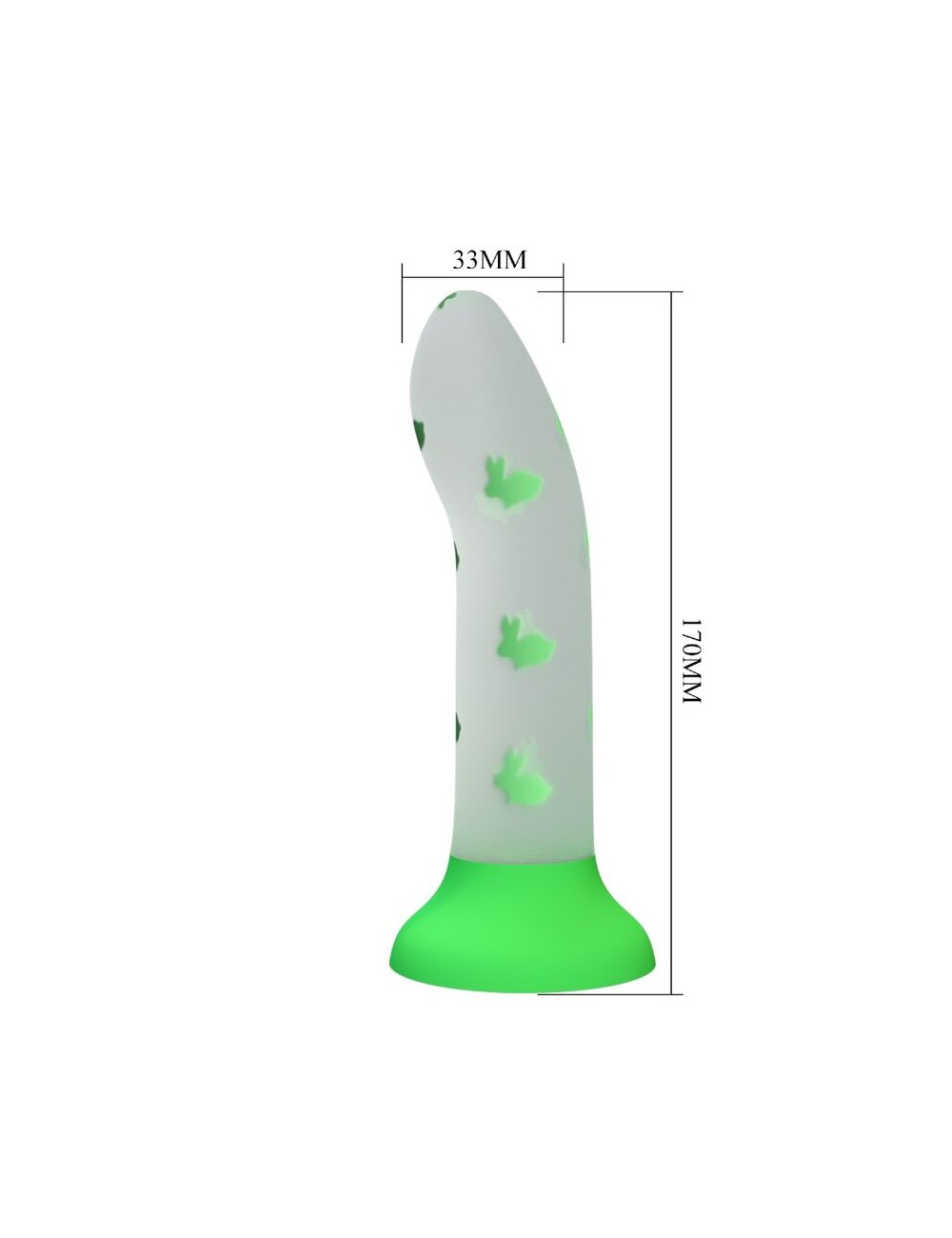 PRETTY LOVE - MAGICAL NIGHTFALL DILDO SIN VIBRACIÓN LUMINOSO VERDE