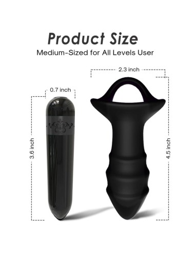 ARMONY - KYLIN DEDAL VIBRADOR & PLUG ANAL CONTROL REMOTO NEGRO