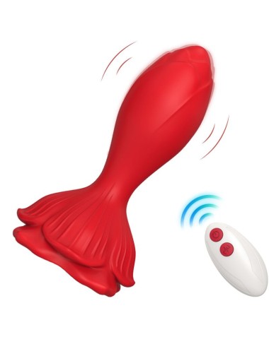 ARMONY - ROSA VIBRADOR & PLUG ANAL PEQUEÑO CONTROL REMOTO ROJO