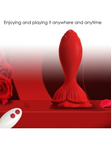 ARMONY - ROSA VIBRADOR & PLUG ANAL PEQUEÑO CONTROL REMOTO ROJO